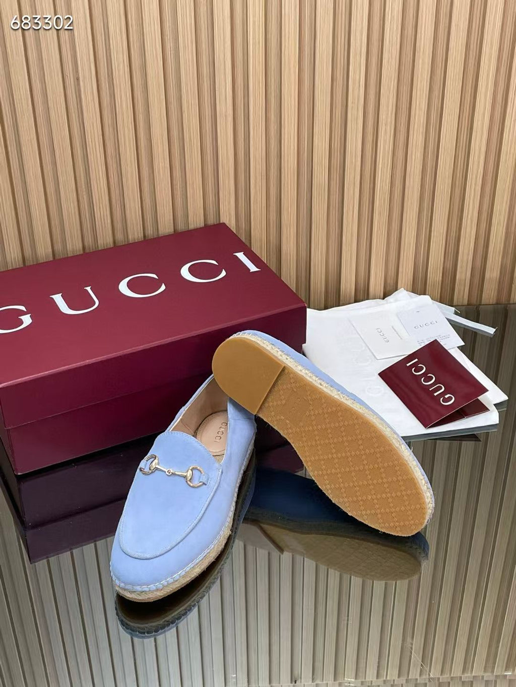 GUCCI 26S LOAFER IN LIGHT BLUE SUEDE