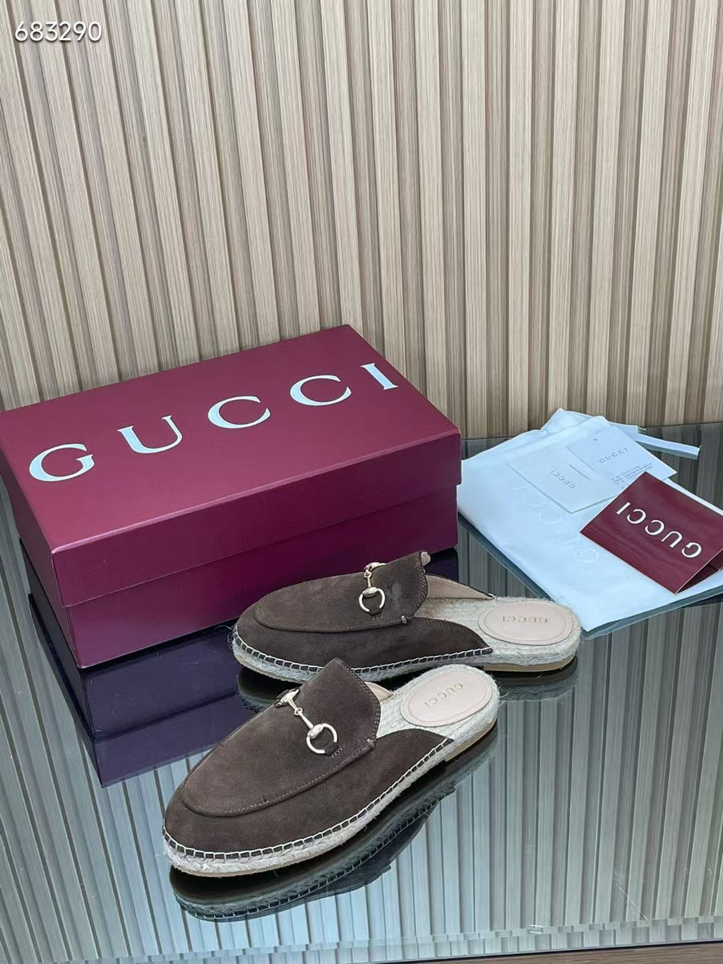 GUCCI 26S LOAFER MULES IN DARK BROWN SUEDE