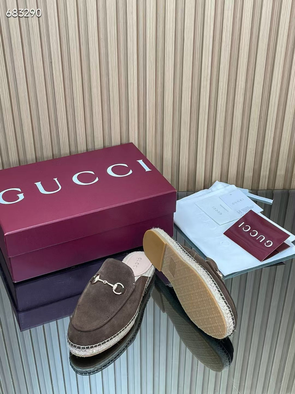 GUCCI 26S LOAFER MULES IN DARK BROWN SUEDE