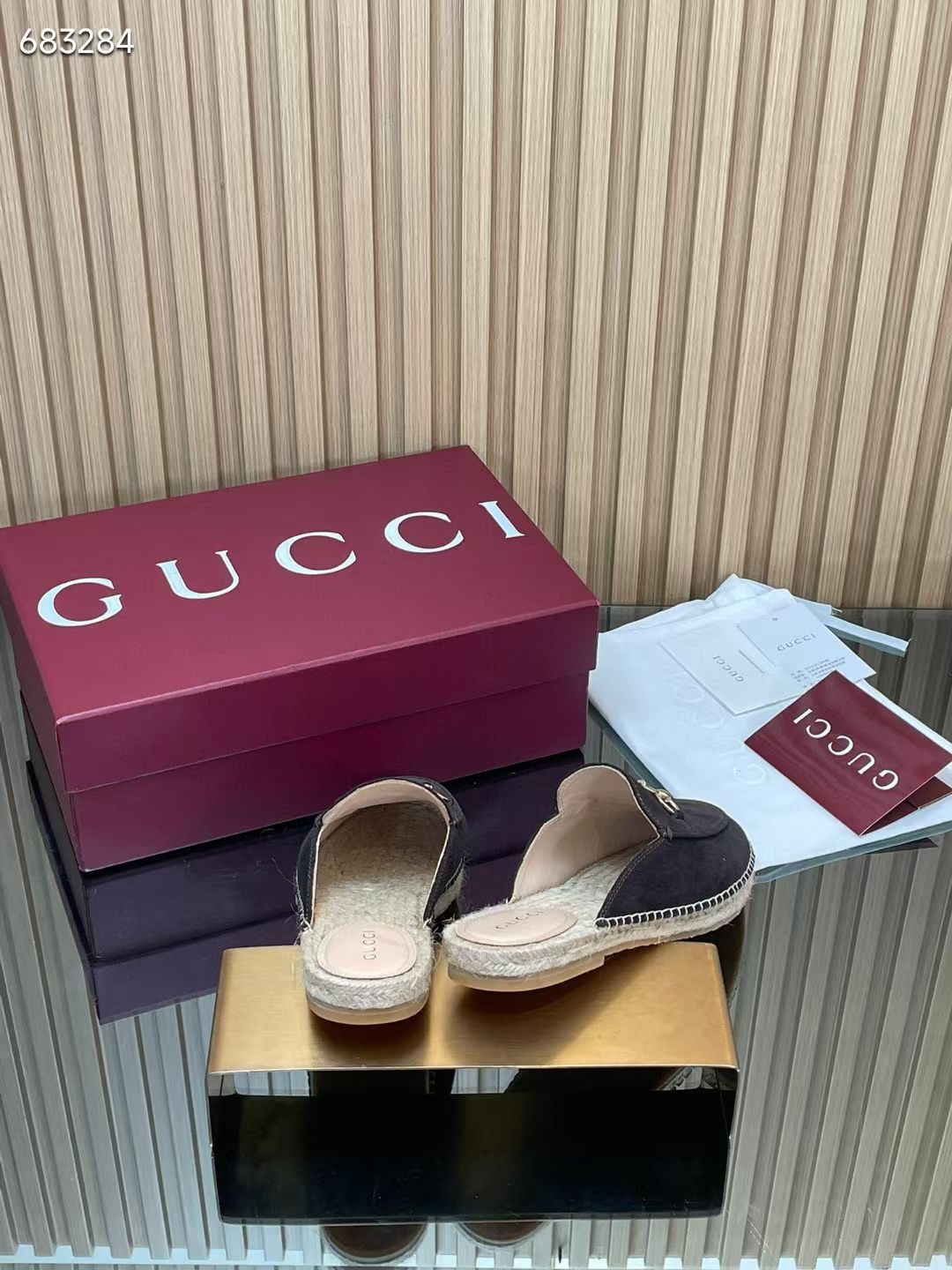 GUCCI 26S LOAFER MULES IN BLACK SUEDE