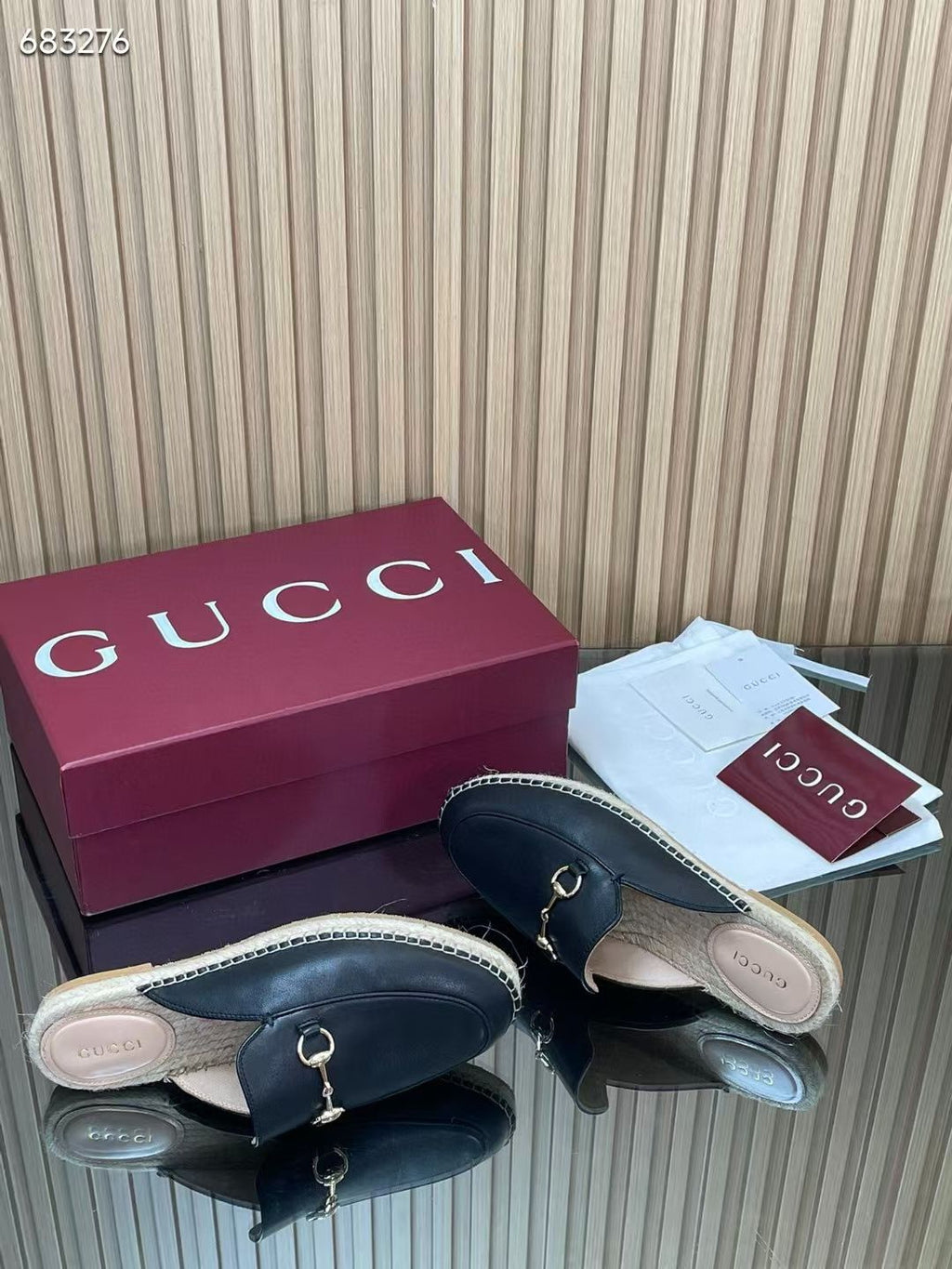 GUCCI 26S LOAFER MULES IN BLACK CALFSKIN