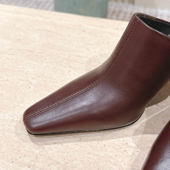 YSL 25S JILL MULES IN BURGUNDY SMOOTH CALFSKIN
