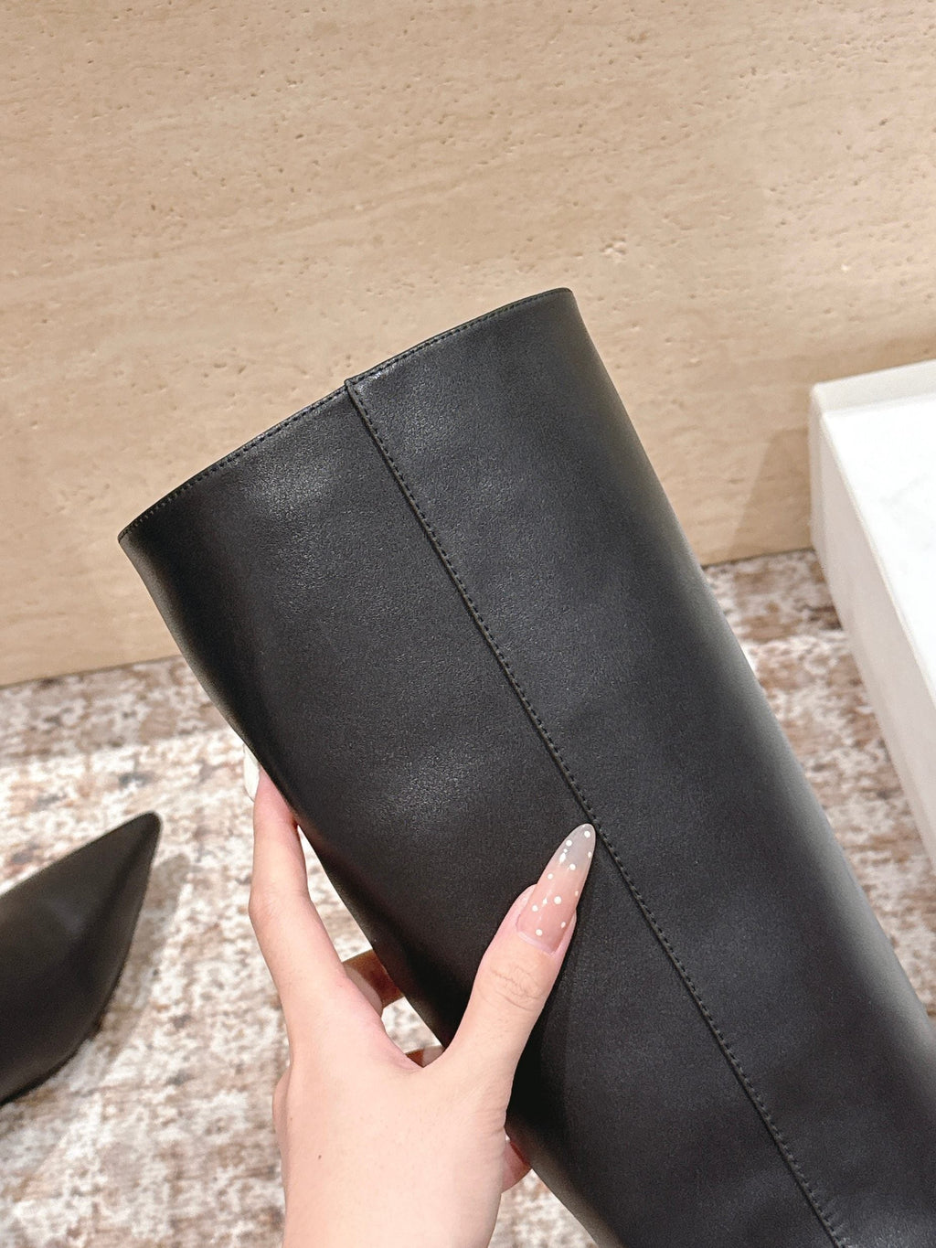 CELINE 26S HIGH-TOP BOOTS 55 MM IN BLACK CALFSKIN