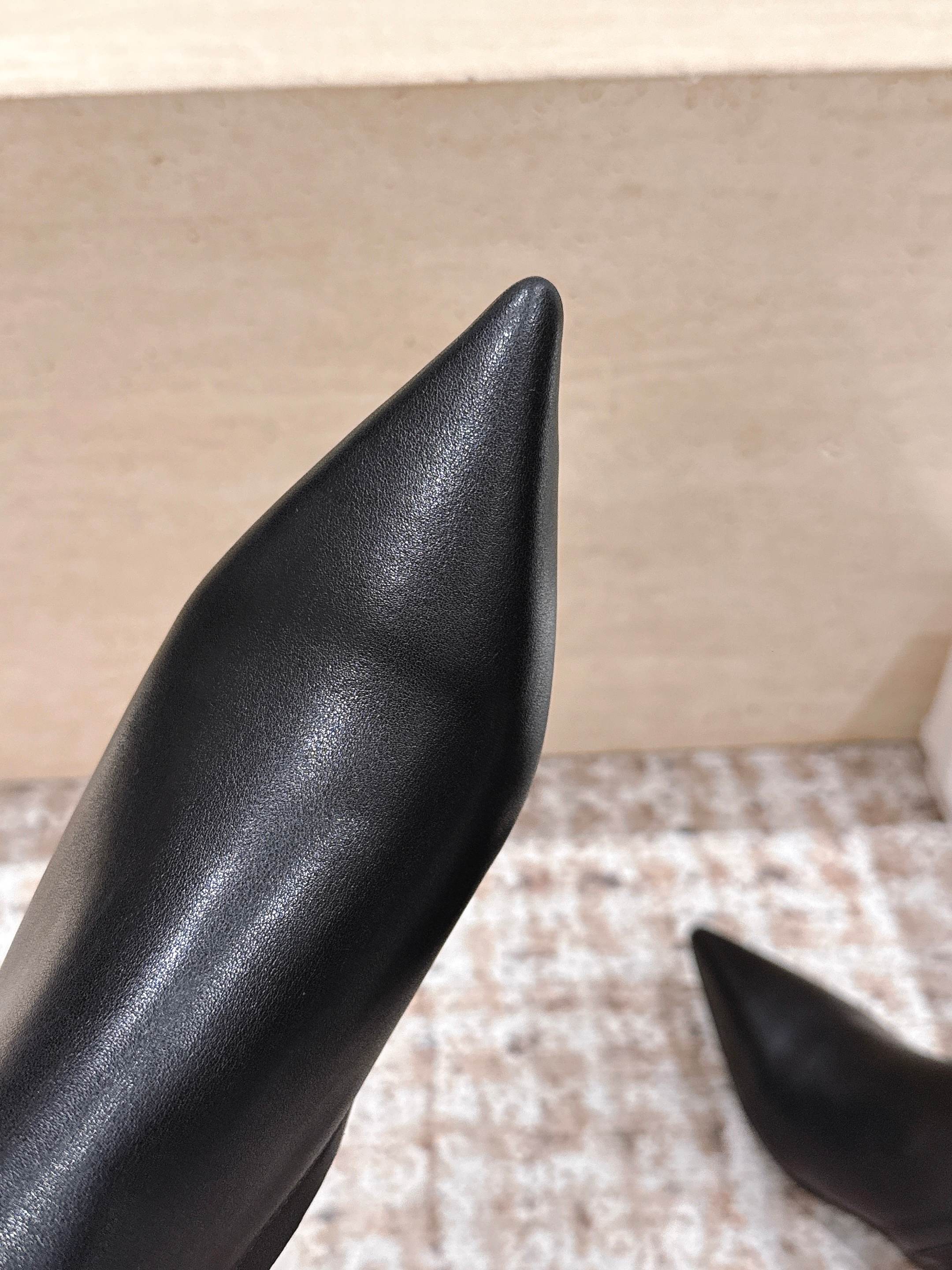 CELINE 26S HIGH-TOP BOOTS 55 MM IN BLACK CALFSKIN
