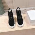 CHLOÉ 26S PLATFORM SOLE BOOTS 68 MM IN BLACK SUEDE