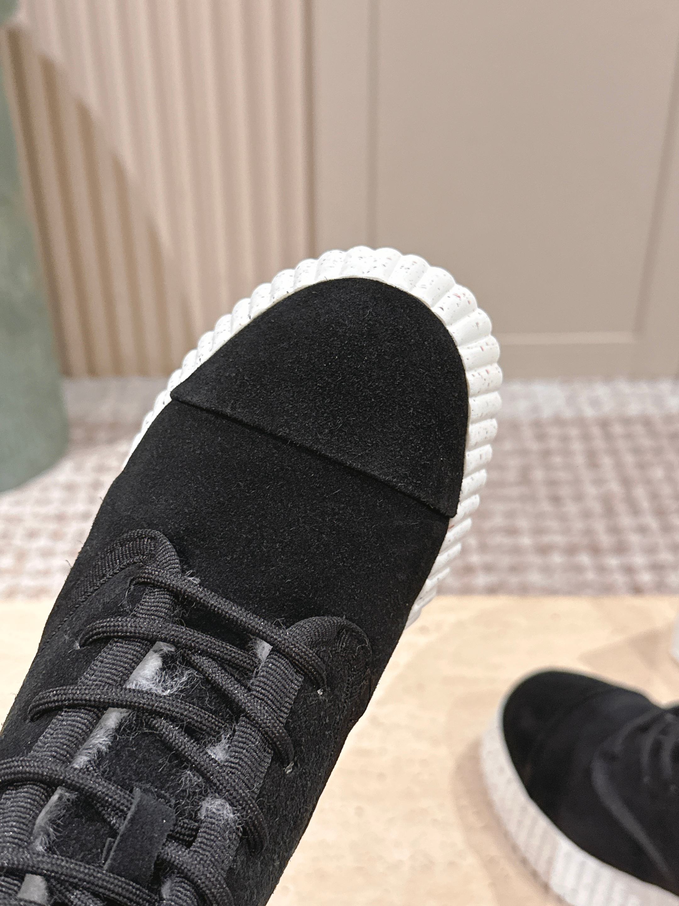 CHLOÉ 26S PLATFORM SOLE BOOTS 68 MM IN BLACK SUEDE