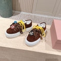MIUMIU 25S SNEAKERS 50MM IN DARK BROWN SUEDE