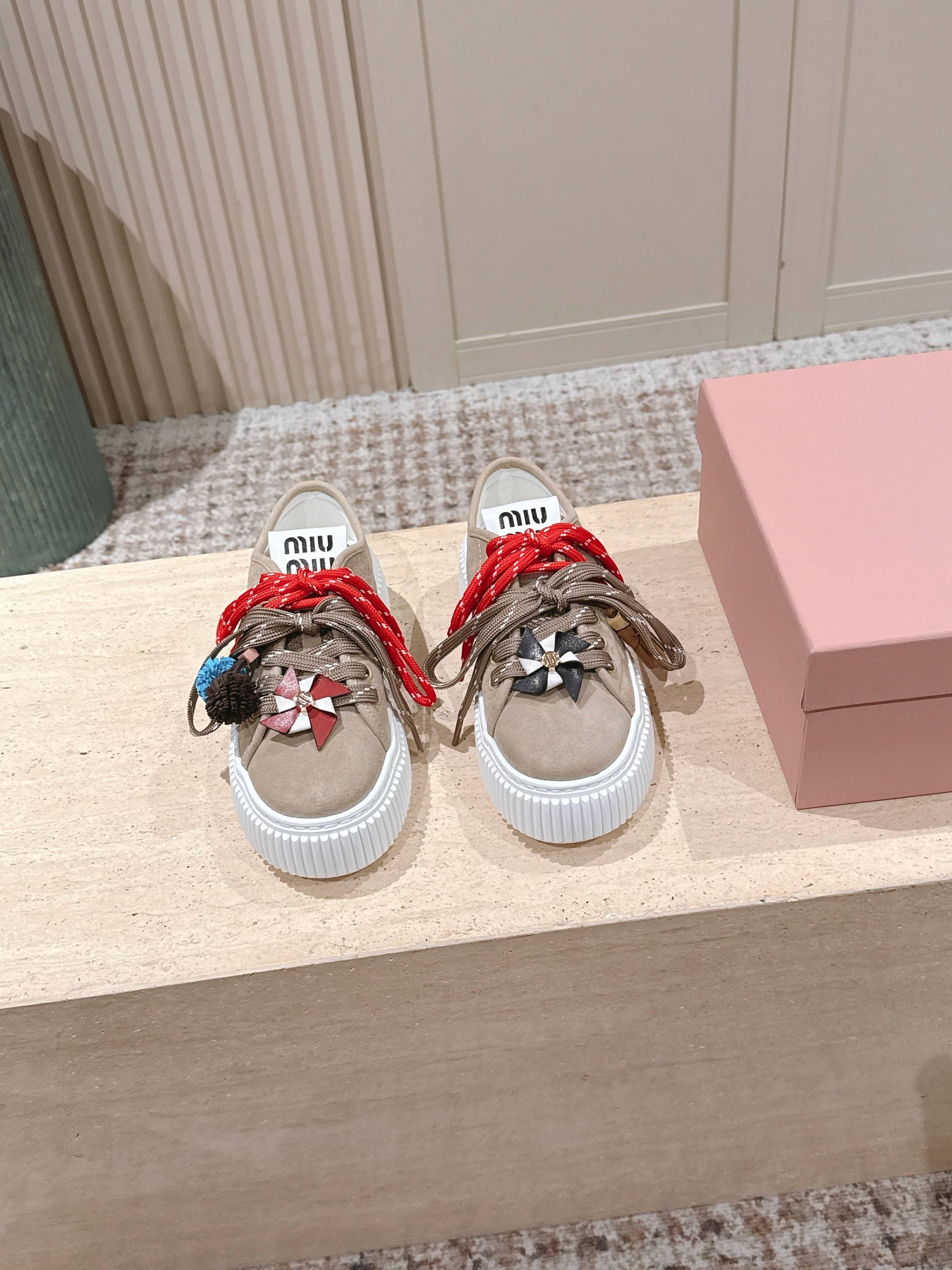 MIUMIU 25S SNEAKERS 50MM IN DARK BEIGE SUEDE