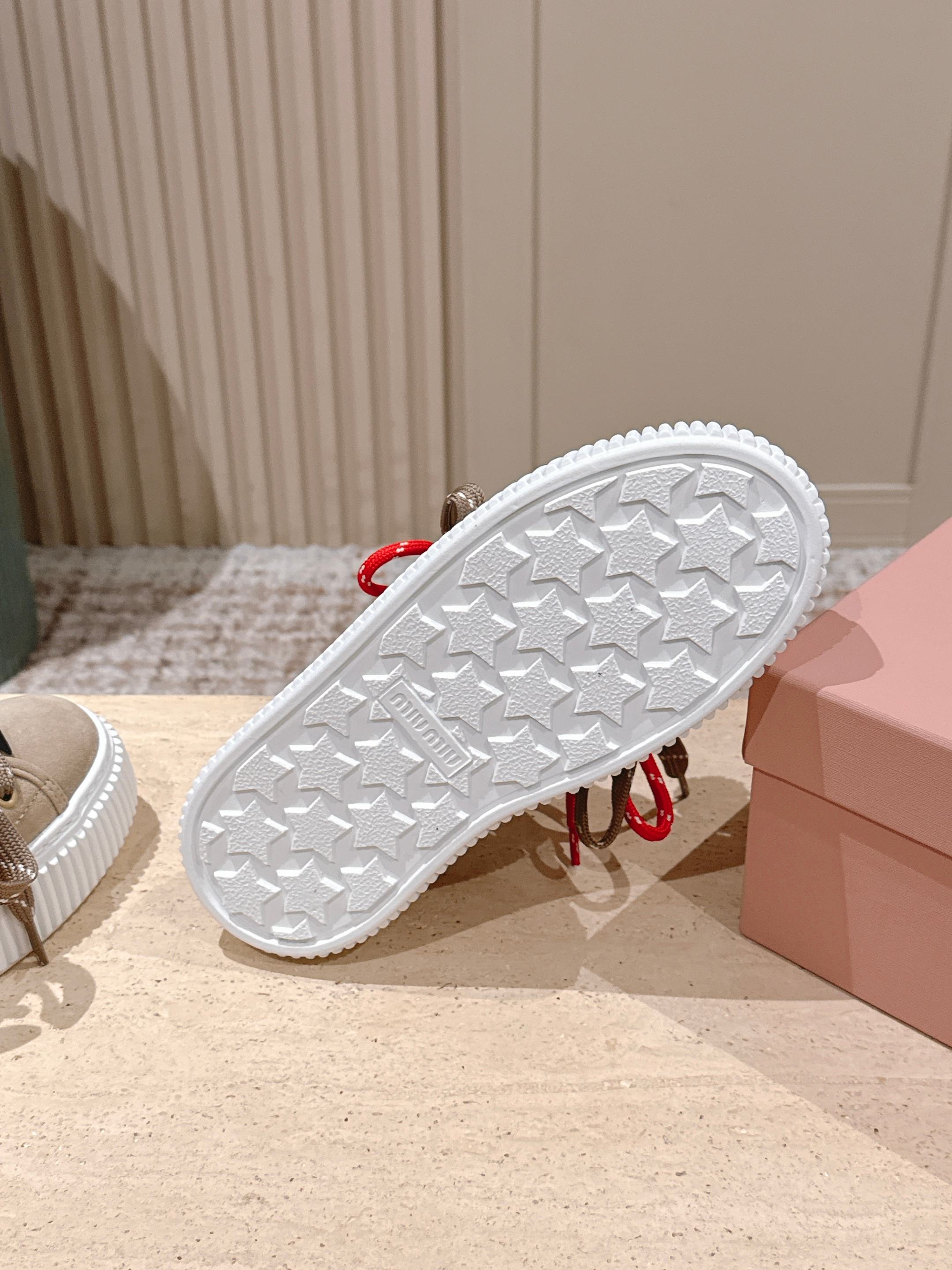 MIUMIU 25S SNEAKERS 50MM IN DARK BEIGE SUEDE