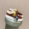 MIUMIU 25S SNEAKERS 50MM IN DARK BROWN SUEDE WITH SHEARLING
