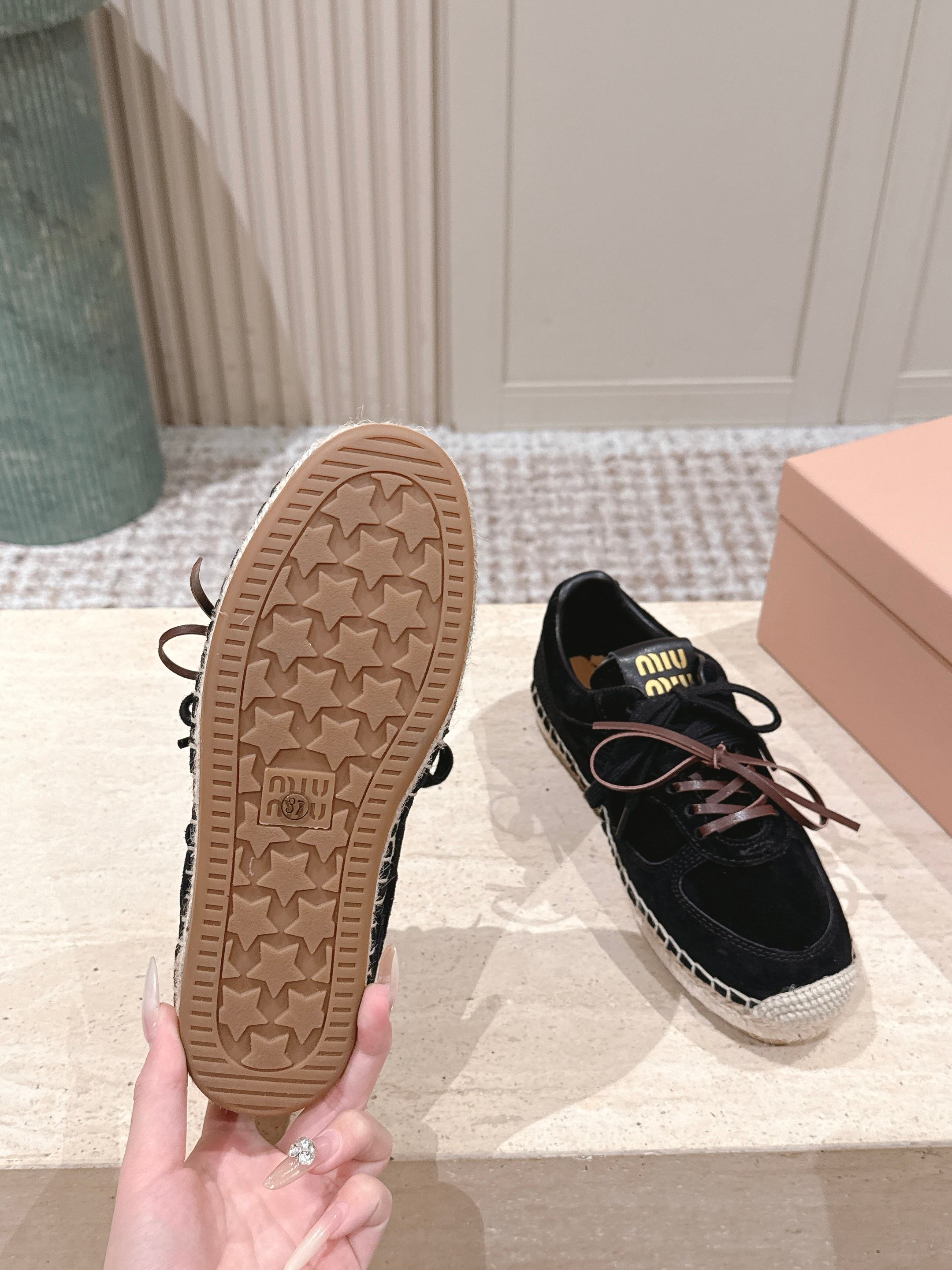 MIUMIU 25S ESPASNEAK ESPADRILLE SNEAKERS IN BLACK SUEDE