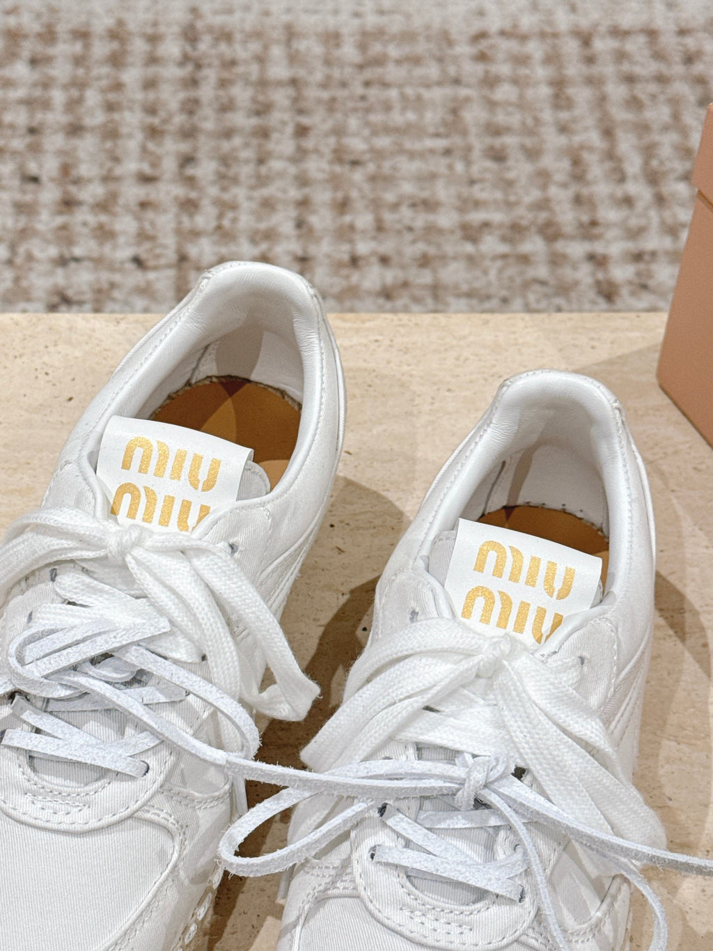 MIUMIU 25S ESPASNEAK ESPADRILLE SNEAKERS IN WHITE CANVAS