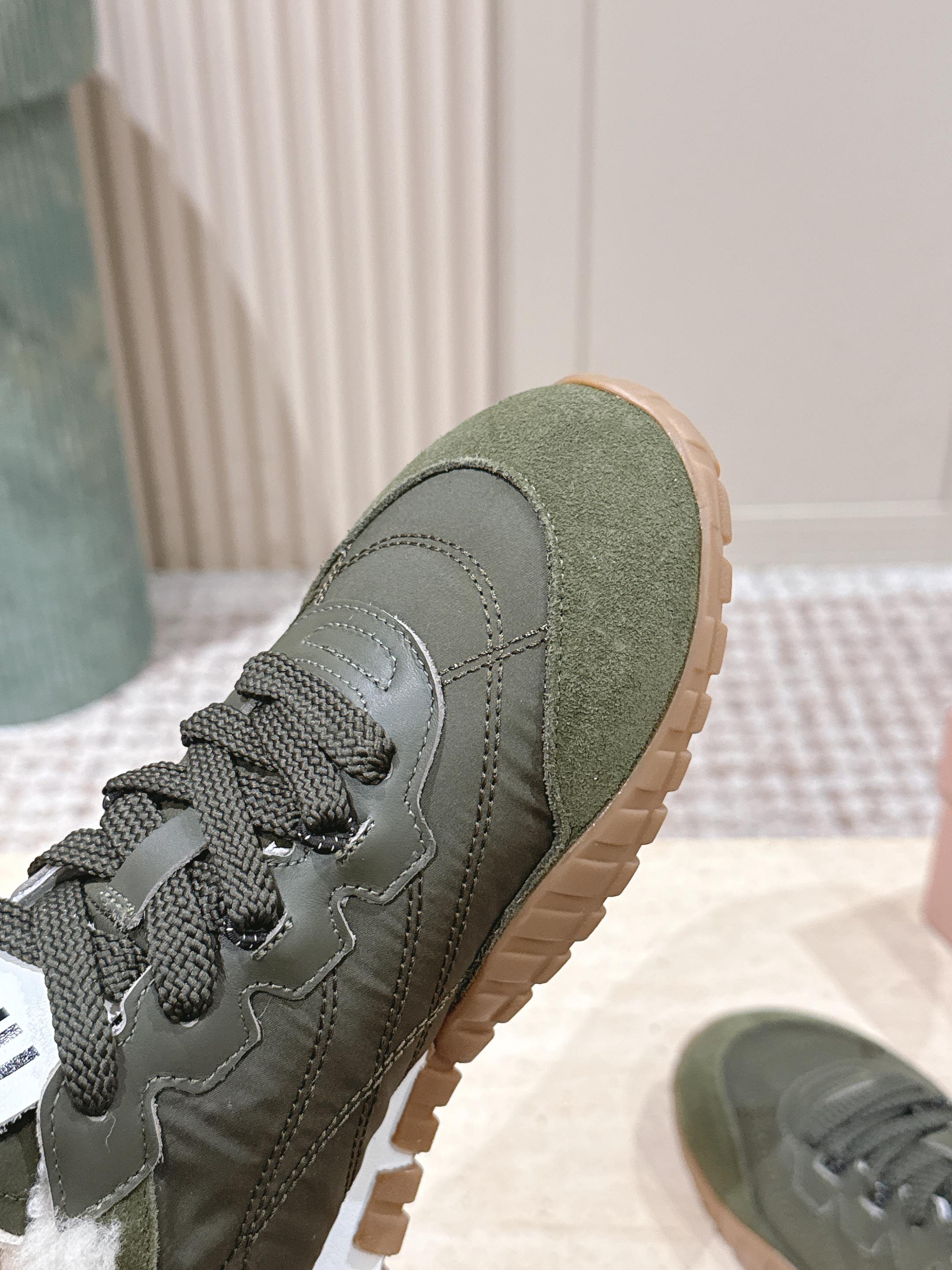 MIUMIU 25S SNEAKERS IN LODEN GREEN TYRE TECHNICAL FABRIC AND SUEDE SHEARLING
