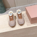 MIUMIU 25S SNEAKERS IN DARK ROSE TYRE TECHNICAL FABRIC AND SUEDE SHEARLING