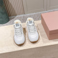 MIUMIU 25S SNEAKERS IN IVORY TYRE TECHNICAL FABRIC AND SUEDE SHEARLING