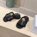 DIOR 26S DOUBLE STRAP SLIDE SANDALS IN BLACK MONOGRAM CANVAS