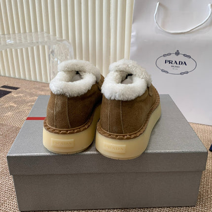 PRADA LOAFERS IN DARK BROWN SUEDE