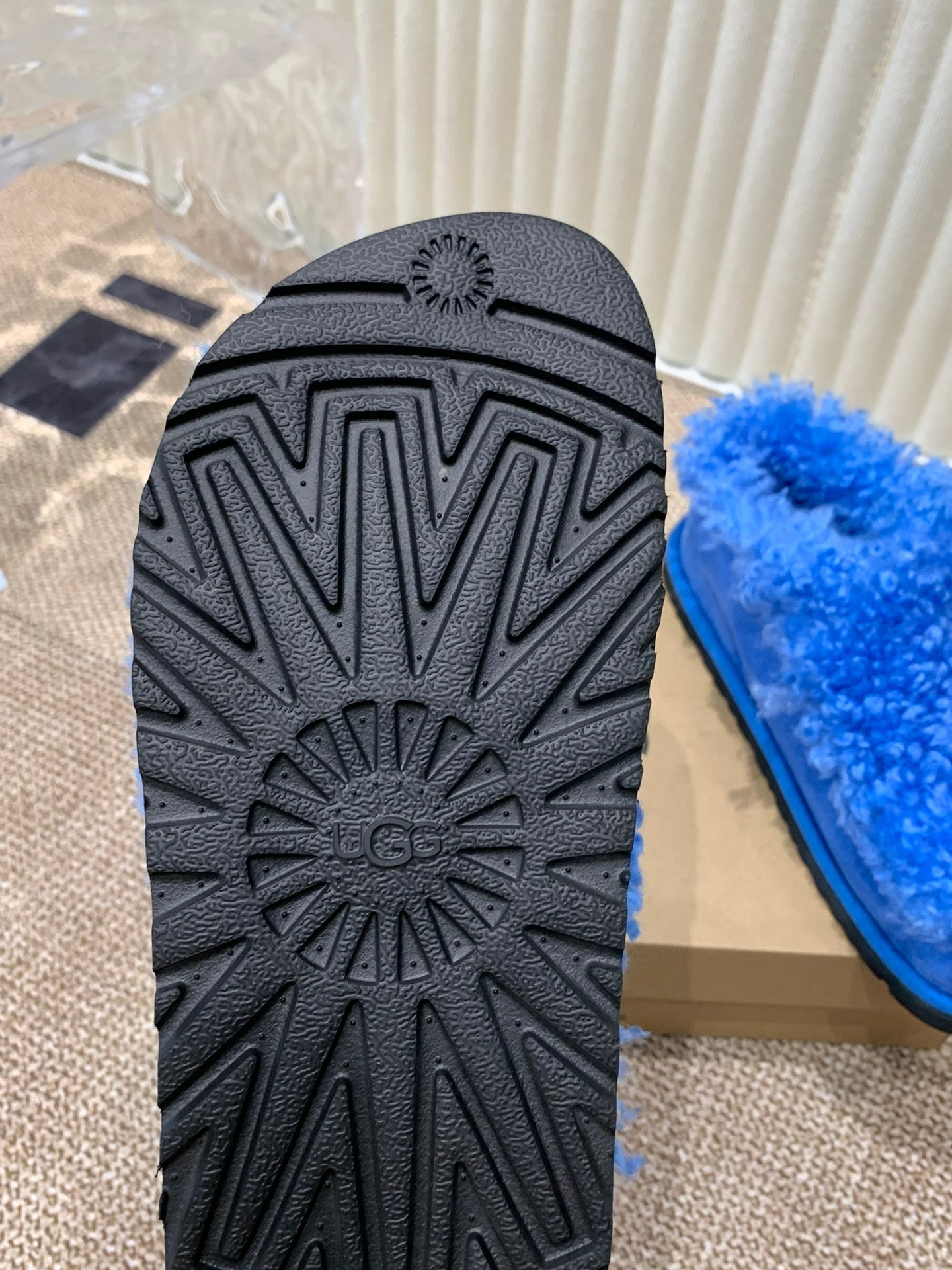 TASMAN MAXI CURLY IN COBALT BLUE SUEDE AND SHEARLING