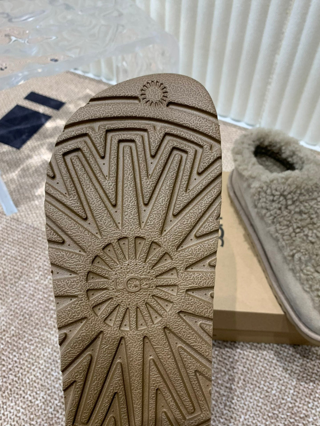 TASMAN MAXI CURLY IN SMOKE GRAY SUEDE AND SHEARLING