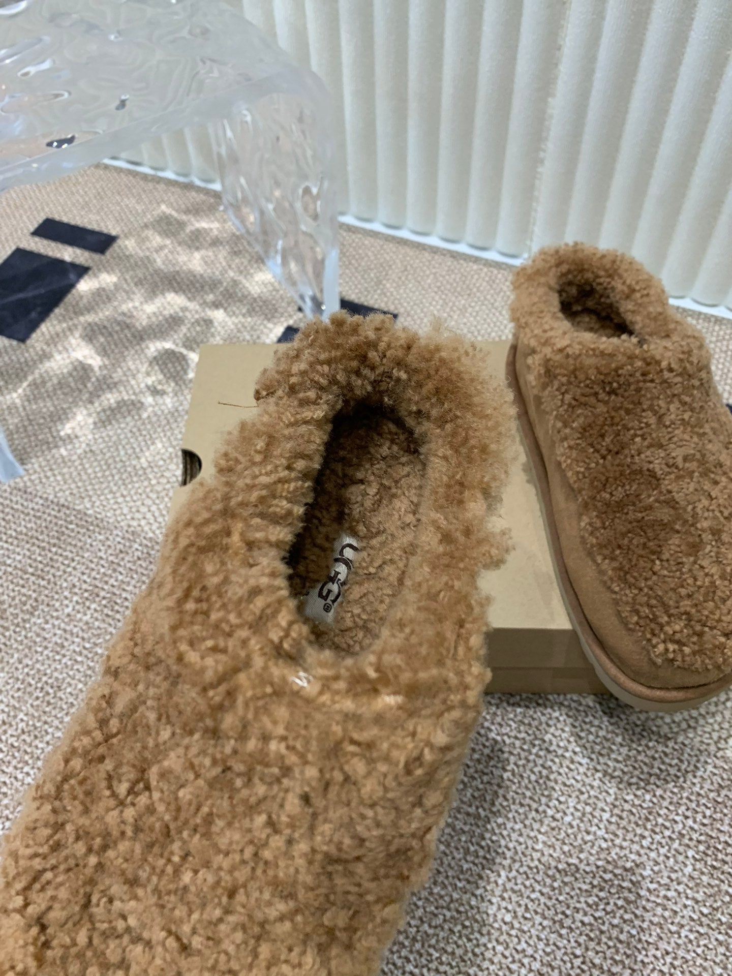 TASMAN MAXI CURLY IN SEPIA BROWN SUEDE AND SHEARLING