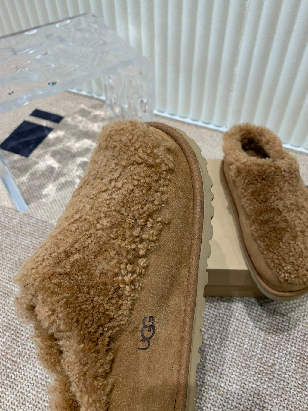 TASMAN MAXI CURLY IN SEPIA BROWN SUEDE AND SHEARLING