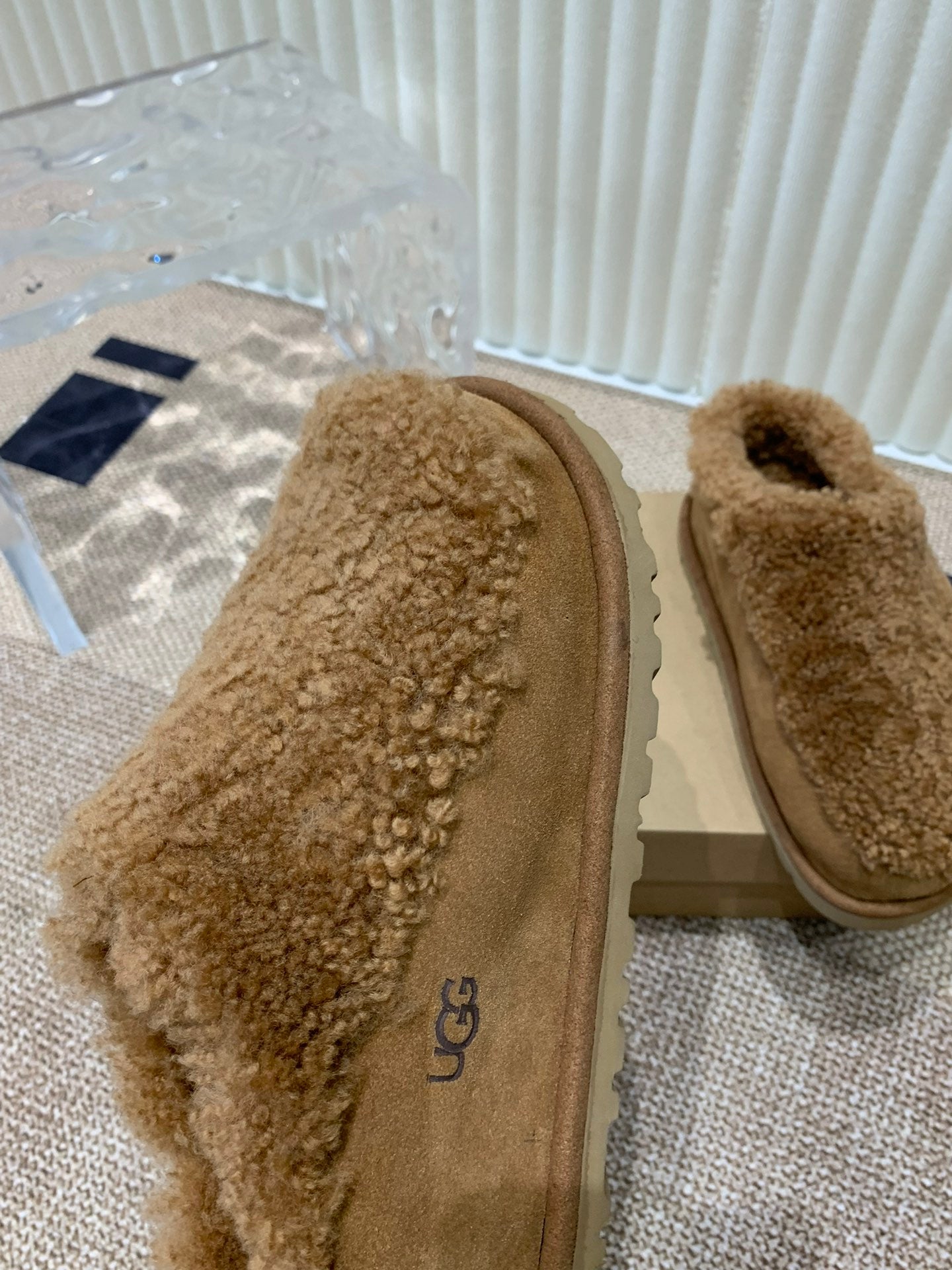 TASMAN MAXI CURLY IN SEPIA BROWN SUEDE AND SHEARLING