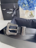YSL 25S BELT 20 MM IN BLACK CALFSKIN 571485
