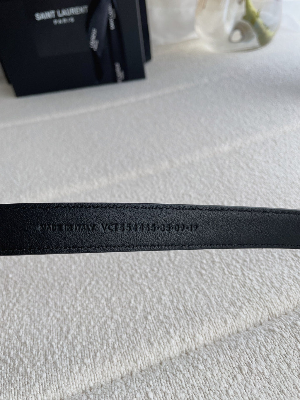 YSL 25S BELT 20 MM IN BLACK CALFSKIN 571486