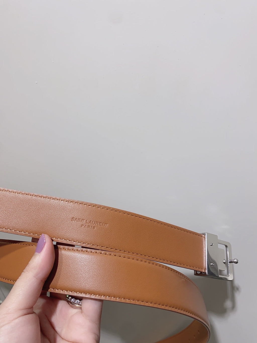 YSL 25S BELT 30 MM IN BROWN CALFSKIN 520625