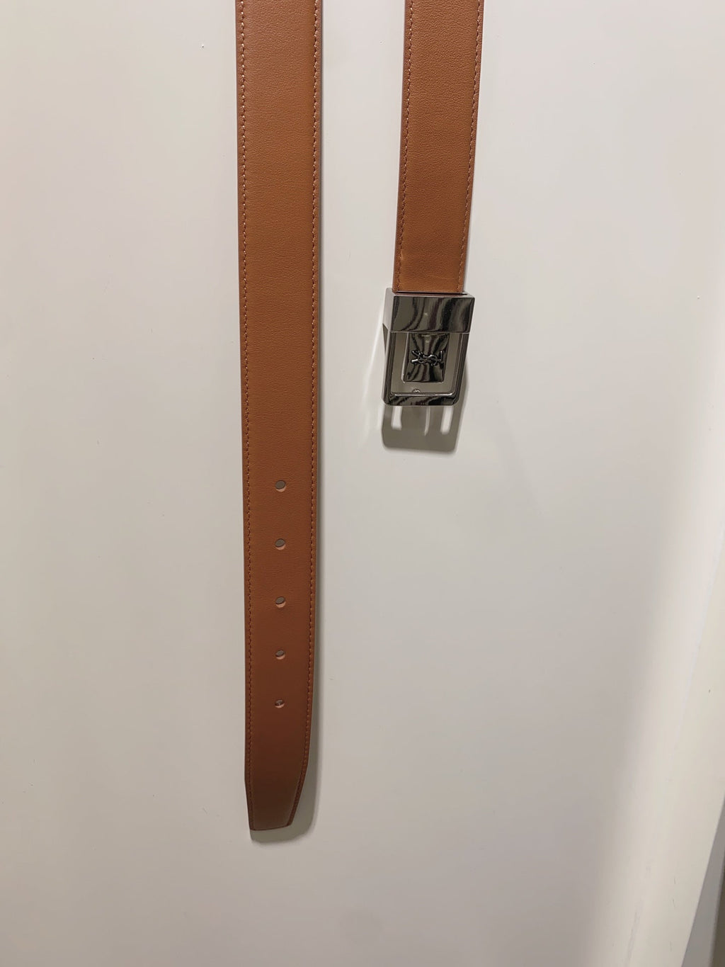 YSL 25S BELT 30 MM IN BROWN CALFSKIN 520625