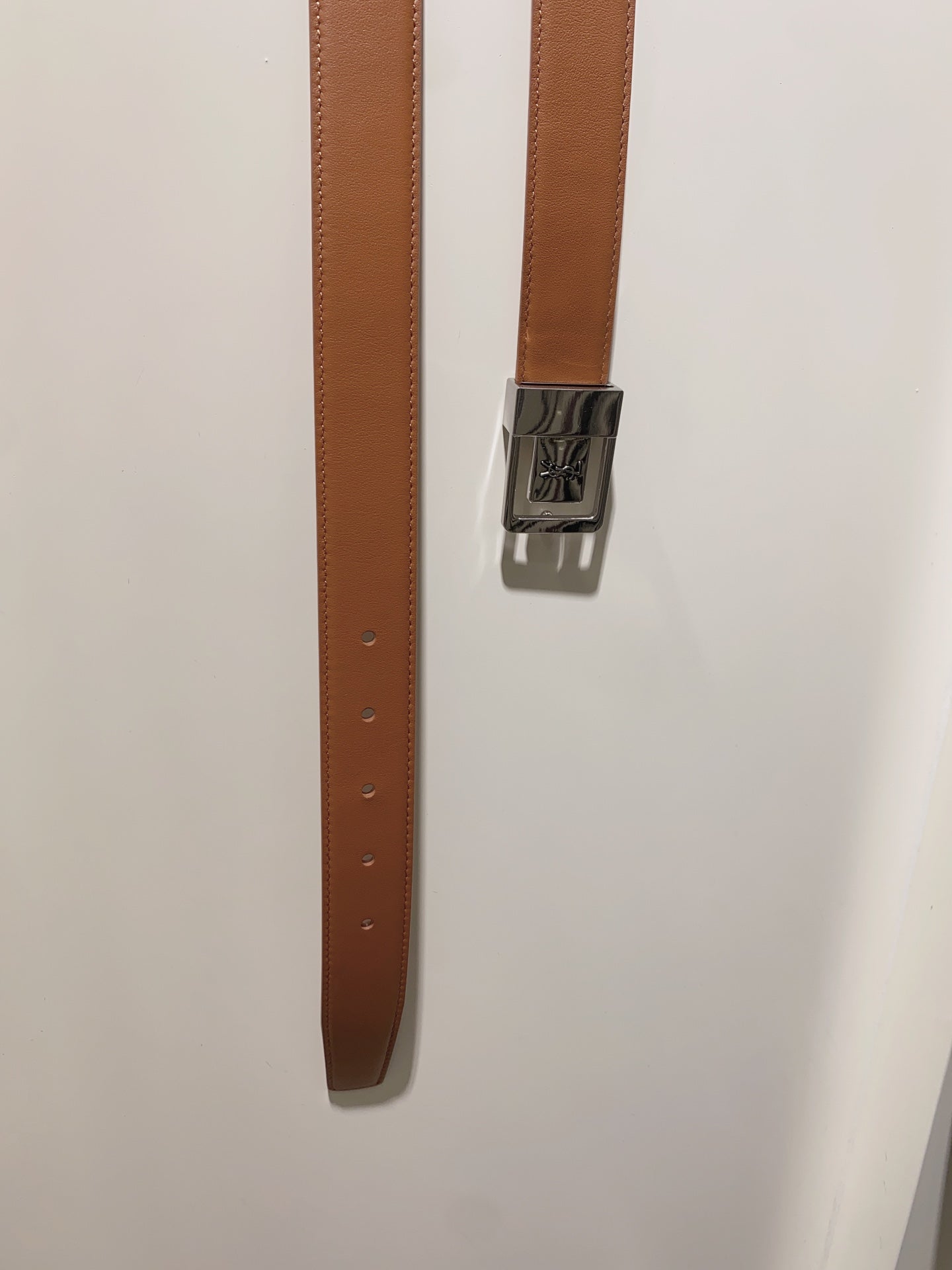 YSL 25S BELT 30 MM IN BROWN CALFSKIN 520625