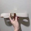 YSL 25S BELT 30 MM IN CREAM WHITE CALFSKIN 520626