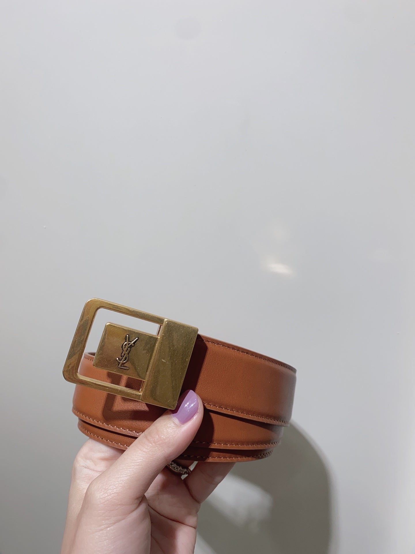 YSL 25S BELT 30 MM IN BROWN CALFSKIN 520627