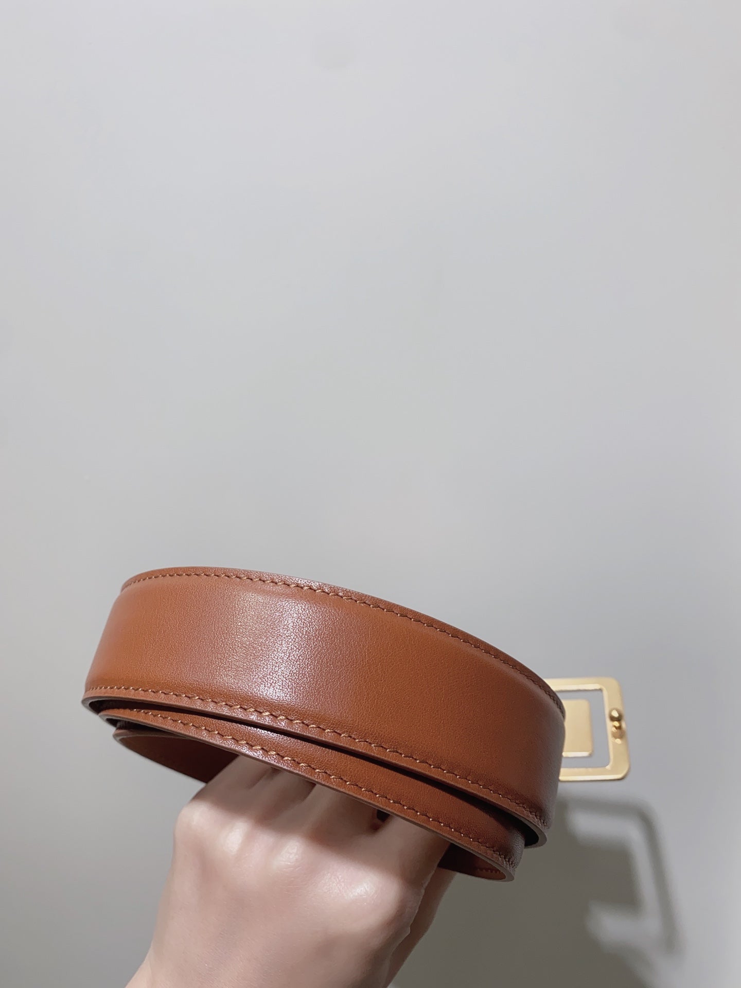YSL 25S BELT 30 MM IN BROWN CALFSKIN 520627