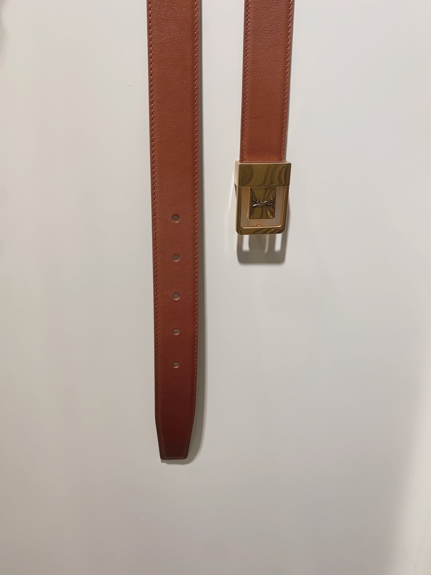 YSL 25S BELT 30 MM IN BROWN CALFSKIN 520627