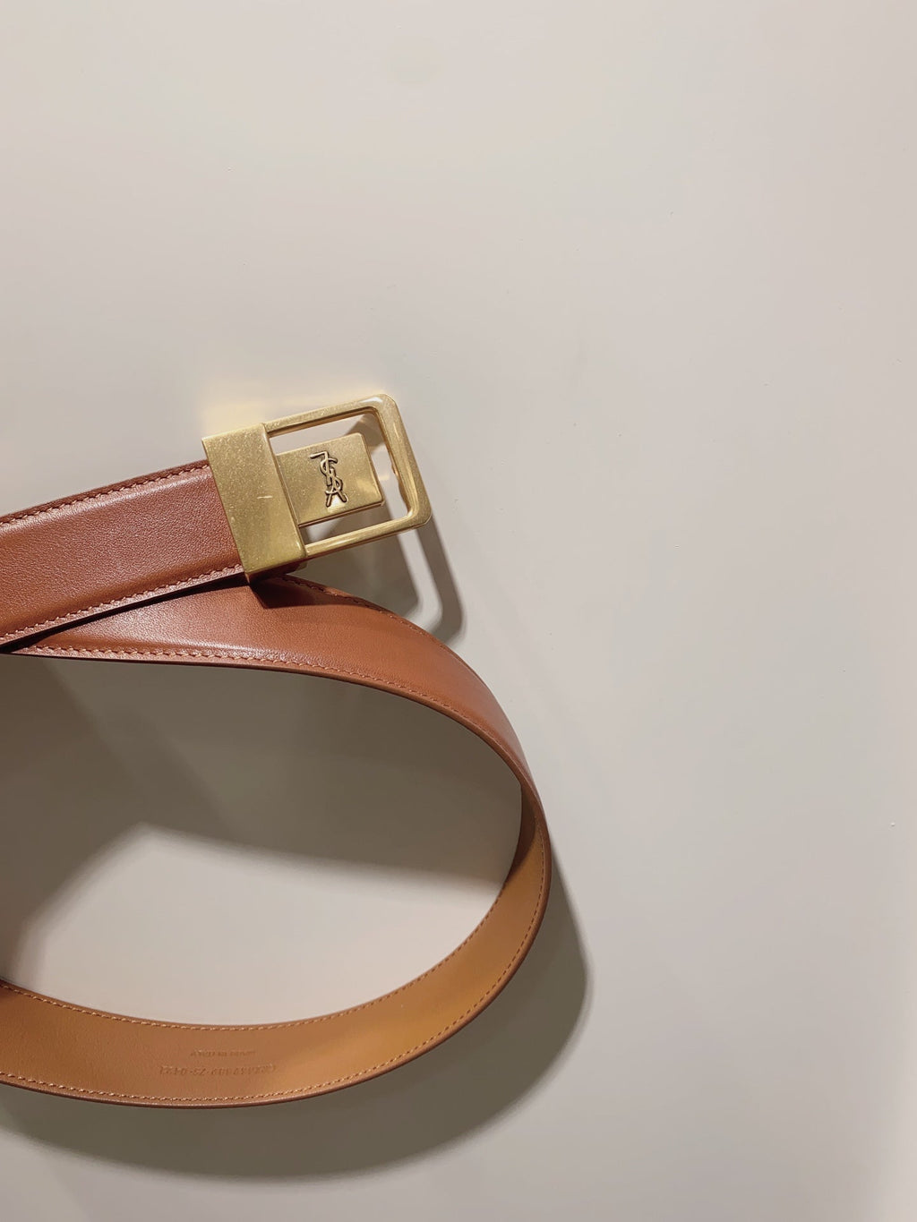 YSL 25S BELT 30 MM IN BROWN CALFSKIN 520627