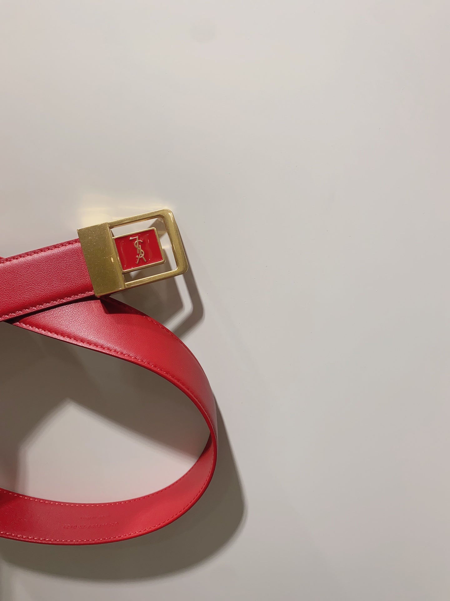 YSL 25S BELT 30 MM IN RED CALFSKIN 520628