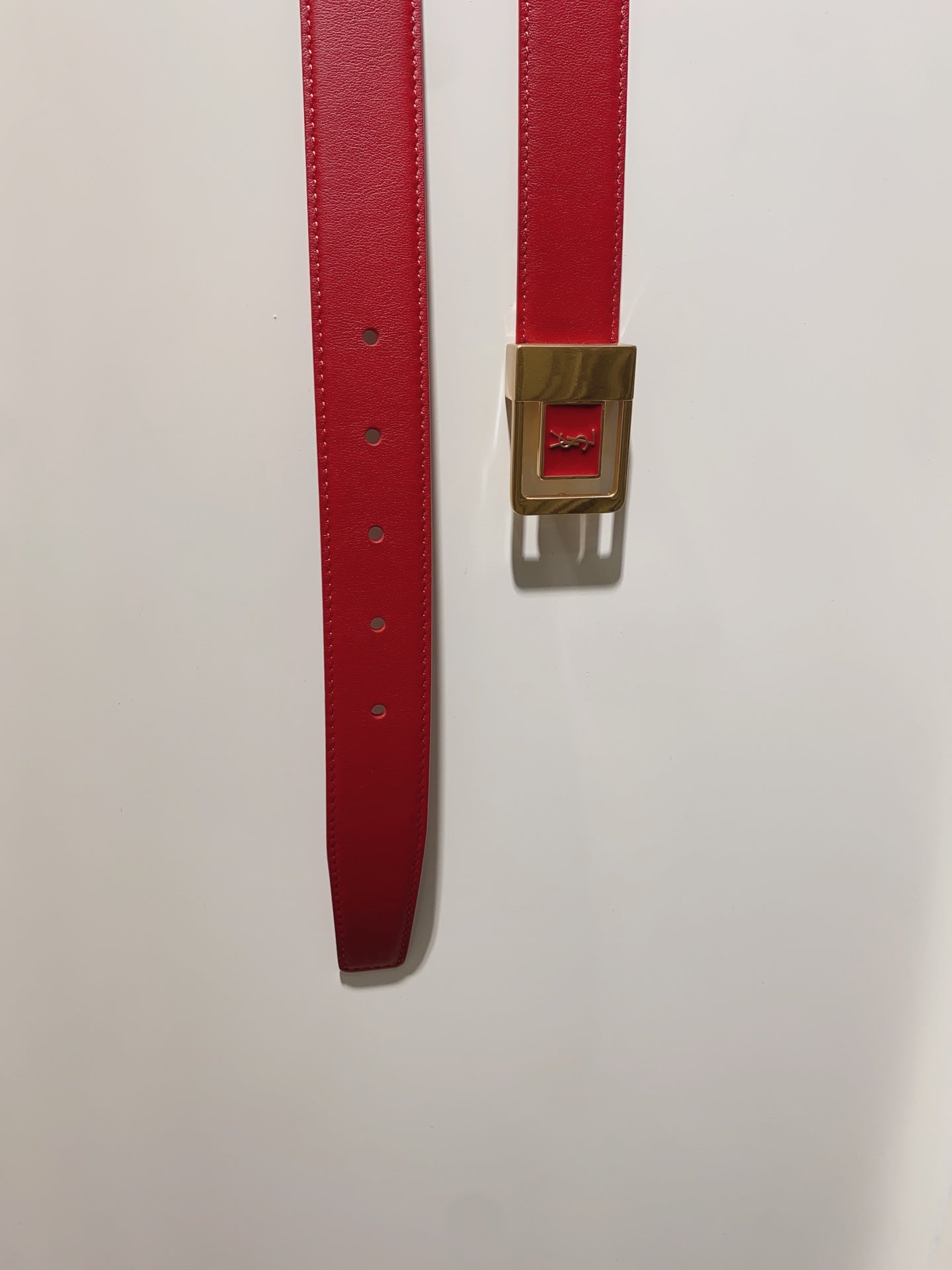 YSL 25S BELT 30 MM IN RED CALFSKIN 520628