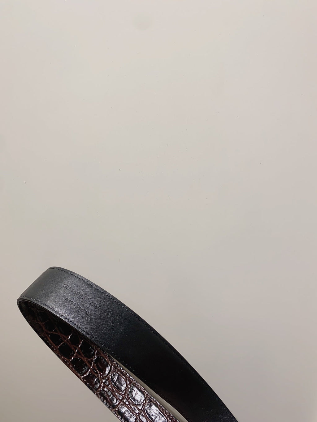 YSL 25S BELT 30 MM IN DARK BROWN EMBOSSED CALFSKIN 520632