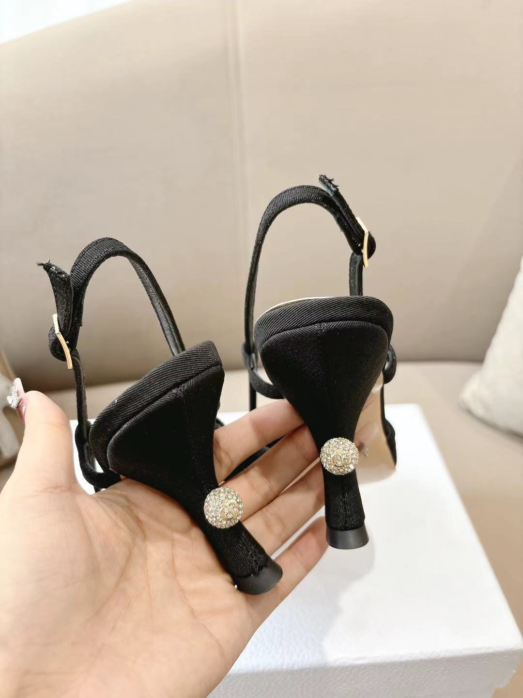 MY DD SLINGBACK PUMP 85MM IN BLACK DENIM