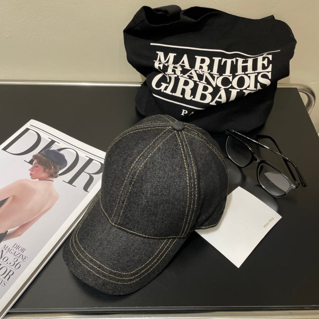 MIUMIU 26S DENIM BASEBALL CAP 340584