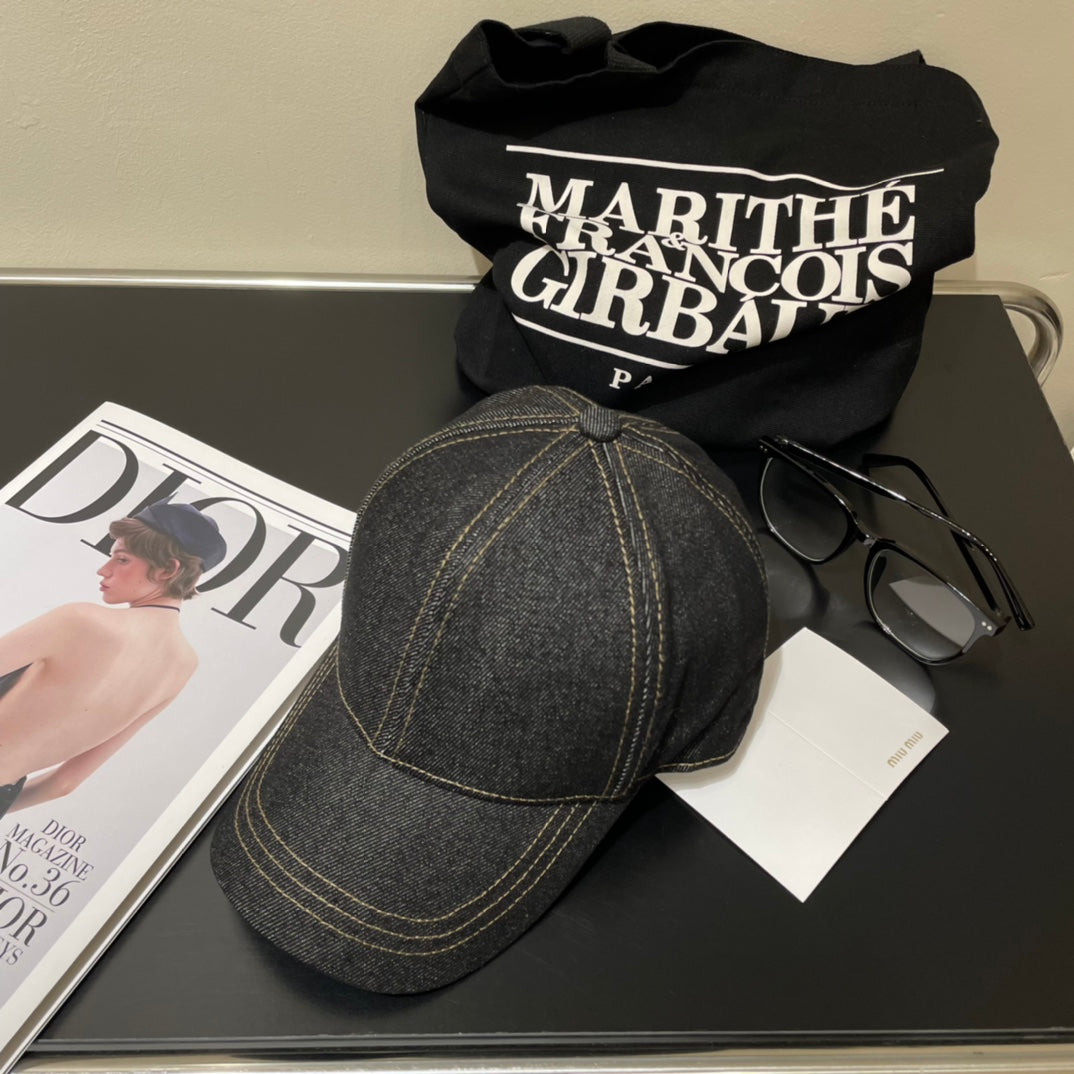 MIUMIU 26S DENIM BASEBALL CAP 340584