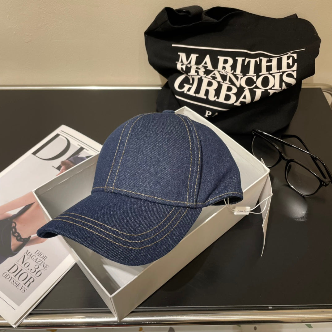 MIUMIU 26S DENIM BASEBALL CAP 340585
