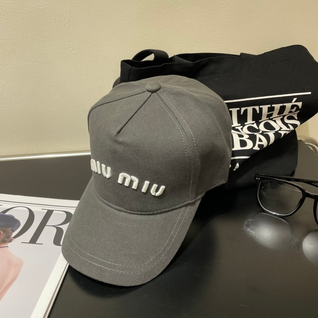 MIUMIU EMBROIDERED DENIM BASEBALL CAP STYLE 78