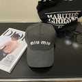 MIUMIU EMBROIDERED DENIM BASEBALL CAP STYLE 78