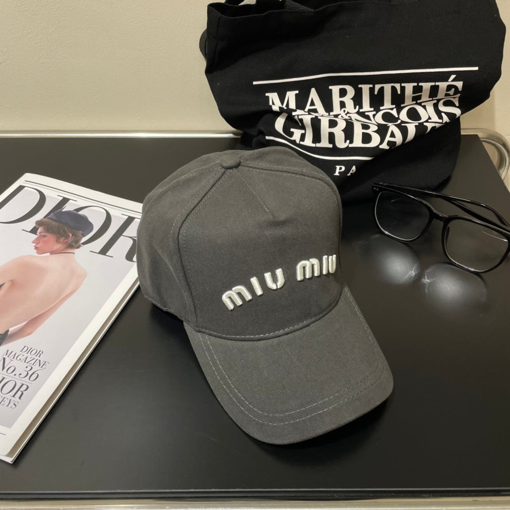MIUMIU EMBROIDERED DENIM BASEBALL CAP STYLE 78