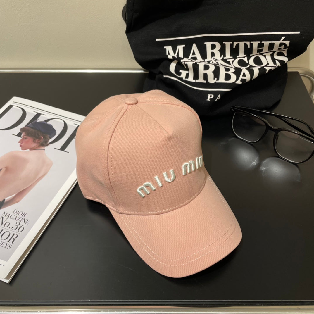 MIUMIU EMBROIDERED DENIM BASEBALL CAP STYLE 77