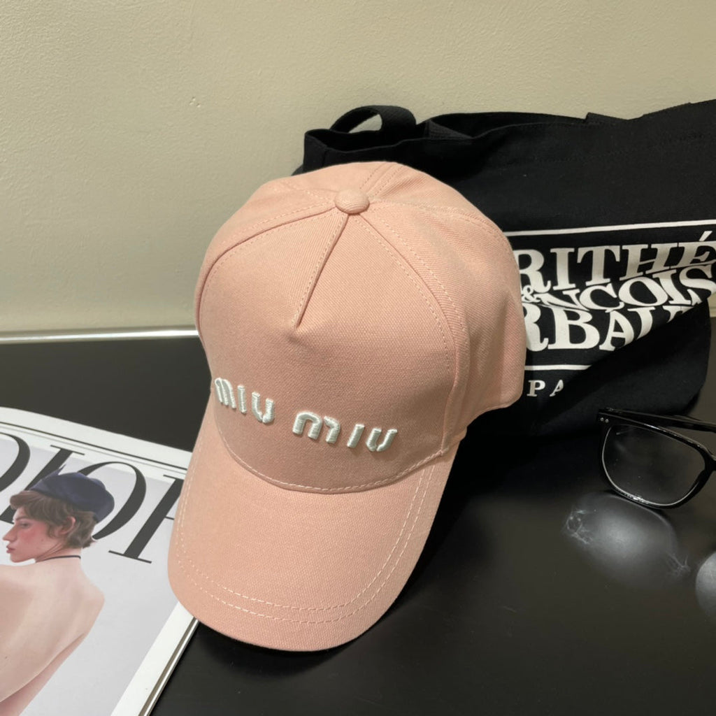 MIUMIU EMBROIDERED DENIM BASEBALL CAP STYLE 77