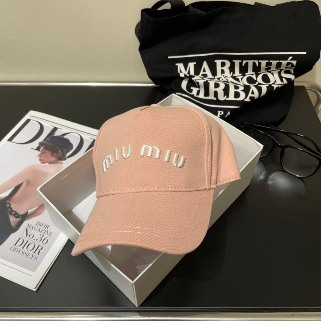 MIUMIU EMBROIDERED DENIM BASEBALL CAP STYLE 77