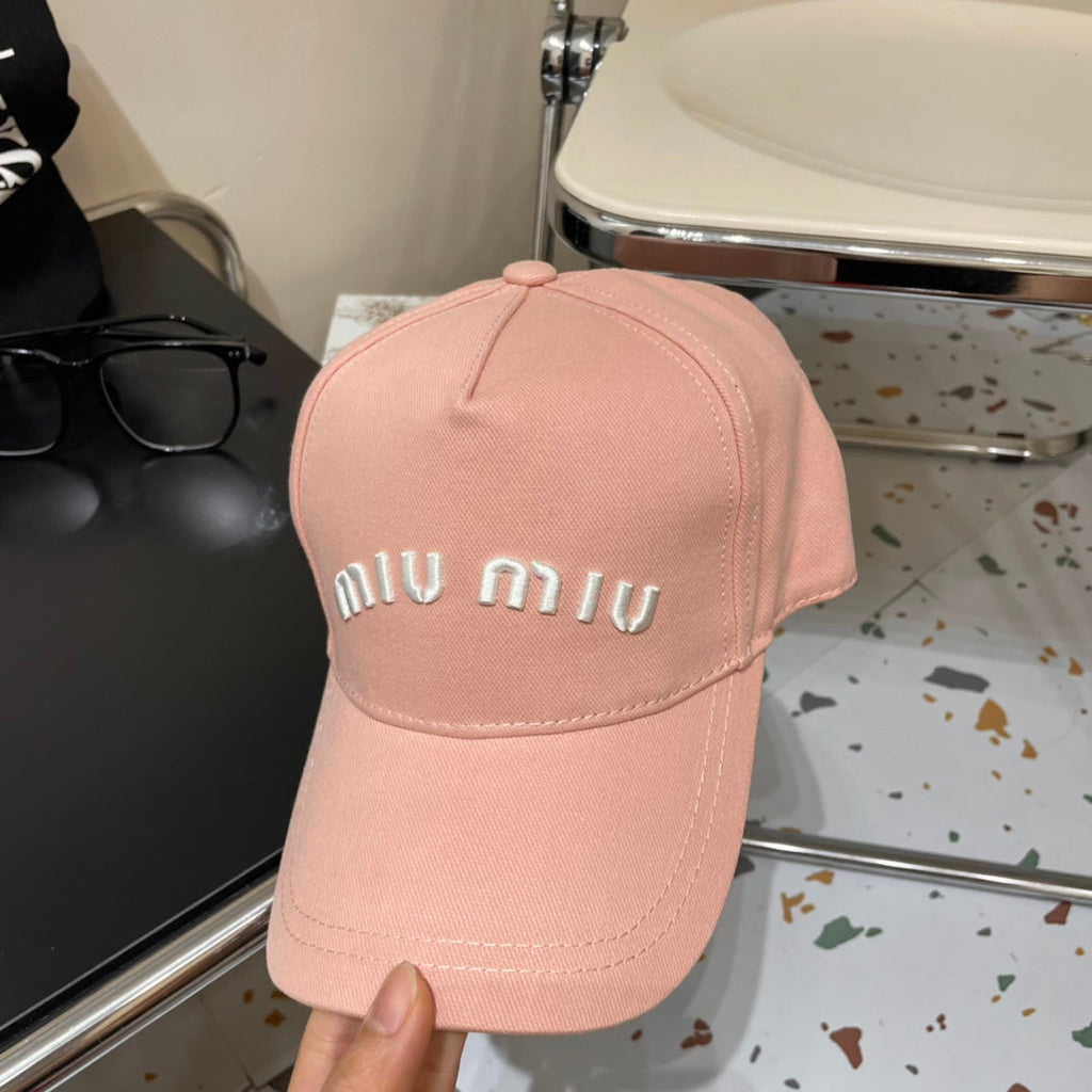 MIUMIU EMBROIDERED DENIM BASEBALL CAP STYLE 77